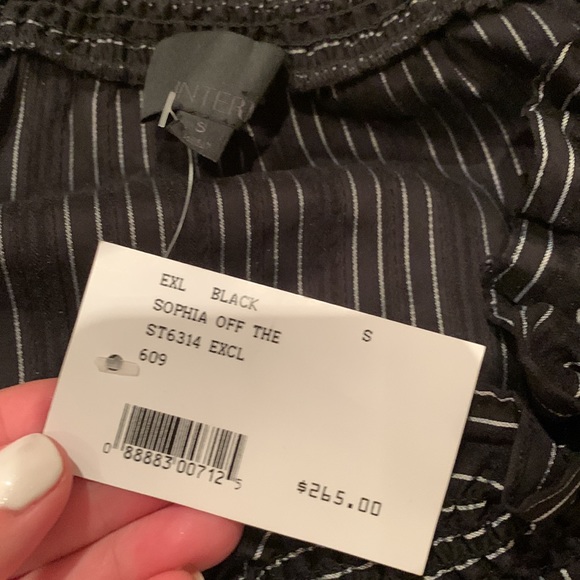 INTERMIX SOFIA OFF SHOULDER CROPPED SILHOUETTE TOP STRETCHY COTTON BLEND SIZE S - Picture 8 of 8